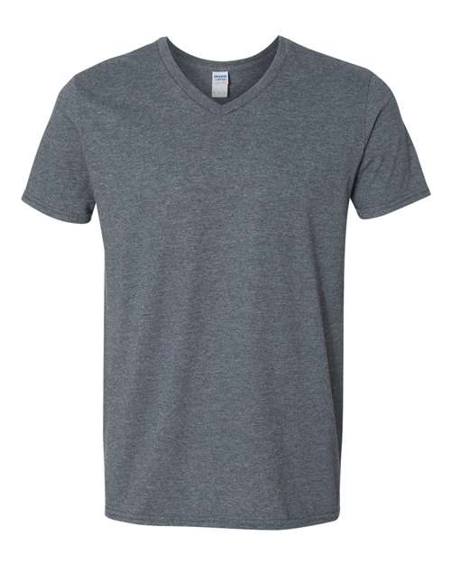 Gildan G64V Adult Softstyle V-Neck T-Shirt #color_DARK HEATHER