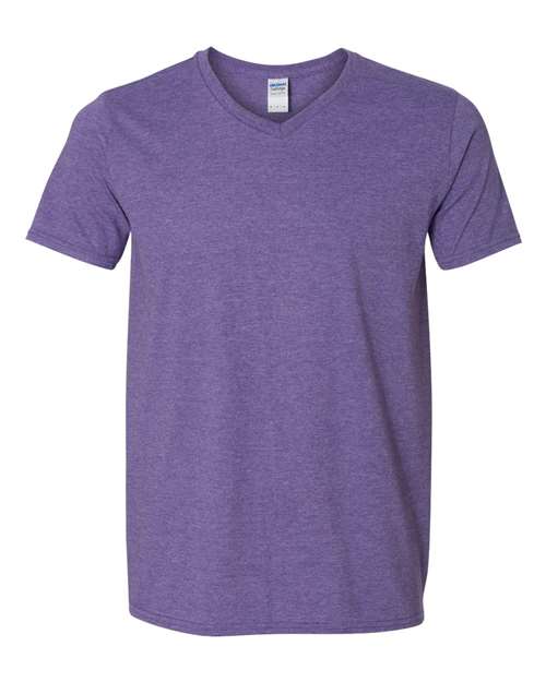 Gildan G64V Adult Softstyle V-Neck T-Shirt #color_HEATHER PURPLE