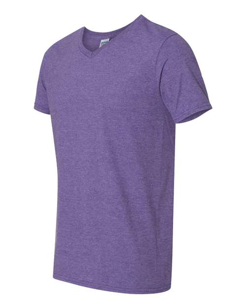 Gildan G64V Adult Softstyle V-Neck T-Shirt #color_HEATHER PURPLE