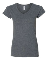 Gildan G64VL Ladies' SoftStyle  Fitted V-Neck T-Shirt #color_DARK HEATHER