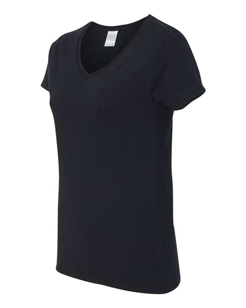 Gildan G500VL Ladies' Heavy Cotton V-Neck T-Shirt #color_BLACK