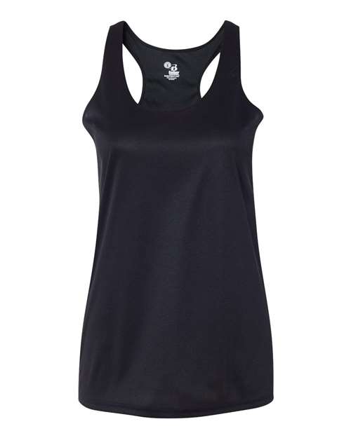 Badger 4166 Women’s B-Core Racerback Tank Top #color_Black