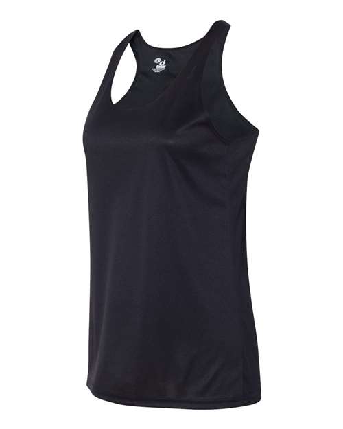 Badger 4166 Women’s B-Core Racerback Tank Top #color_Black