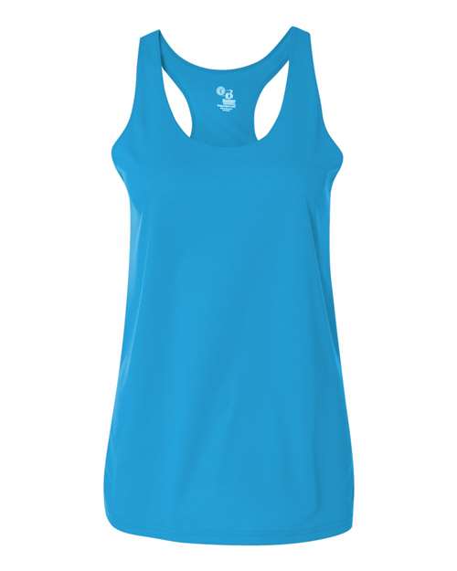 Badger 4166 Women’s B-Core Racerback Tank Top #color_Electric Blue
