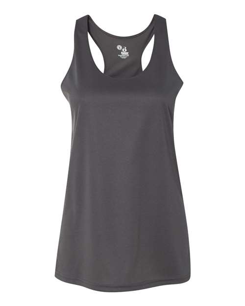 Badger 4166 Women’s B-Core Racerback Tank Top #color_Graphite