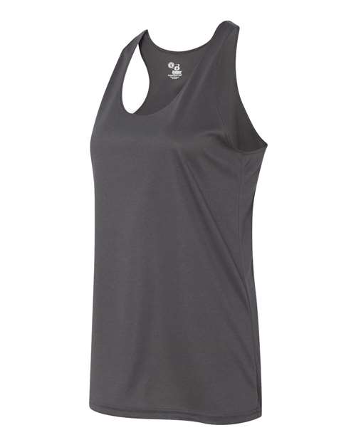 Badger 4166 Women’s B-Core Racerback Tank Top #color_Graphite