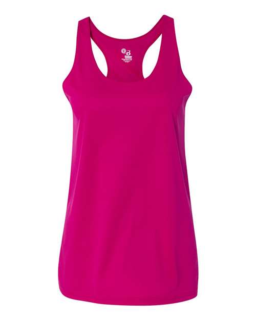 Badger 4166 Women’s B-Core Racerback Tank Top #color_Hot Pink