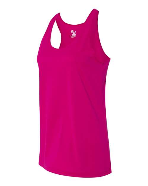 Badger 4166 Women’s B-Core Racerback Tank Top #color_Hot Pink