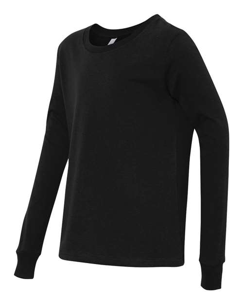 Bella + Canvas 3501Y Youth Jersey Long-Sleeve T-Shirt #color_BLACK