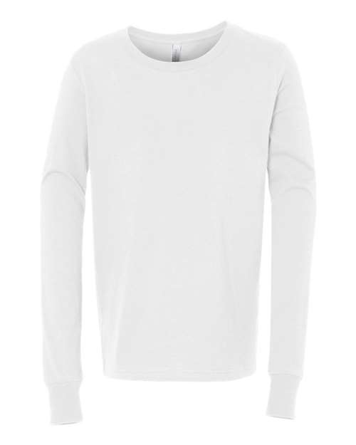 Bella + Canvas 3501Y Youth Jersey Long-Sleeve T-Shirt #color_WHITE