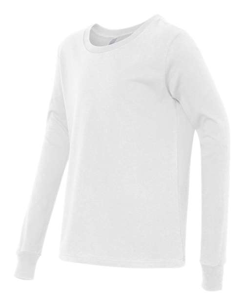 Bella + Canvas 3501Y Youth Jersey Long-Sleeve T-Shirt #color_WHITE
