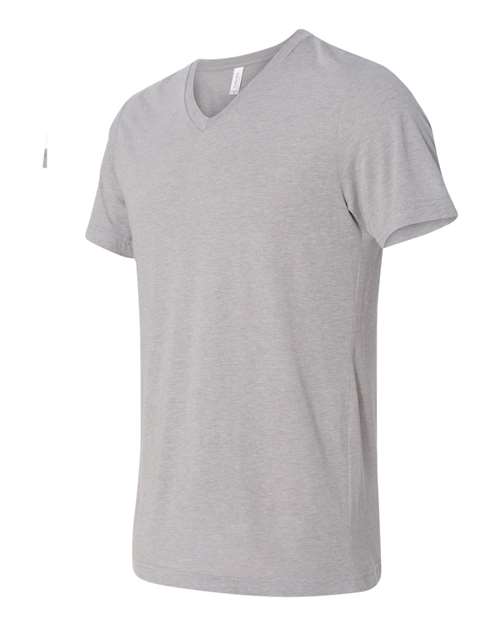Bella + Canvas 3415C Unisex Triblend V-Neck T-Shirt #color_ATH GREY TRBLN