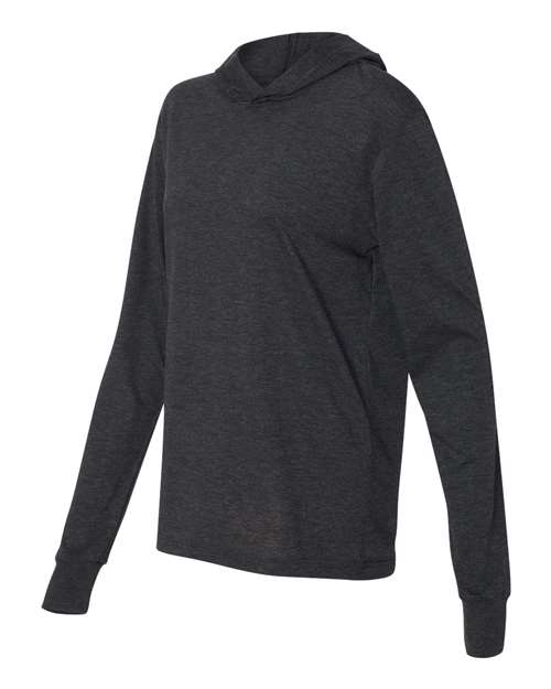 Bella + Canvas 3512 Unisex Jersey Long-Sleeve Hoodie #color_CHRCL BLCK TRBLN