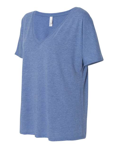 Bella + Canvas 8815 Ladies' Slouchy V-Neck T-Shirt #color_BLUE TRIBLEND