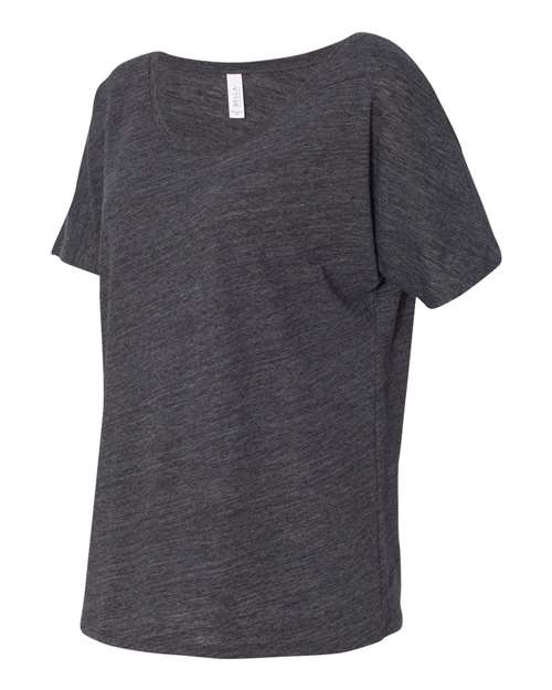 Bella + Canvas 8816 Ladies' Slouchy Scoop-Neck T-Shirt #color_CHRCL BLK SLUB
