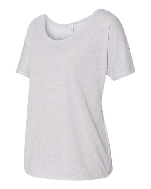 Bella + Canvas 8816 Ladies' Slouchy Scoop-Neck T-Shirt #color_WHT FLECK TRBD