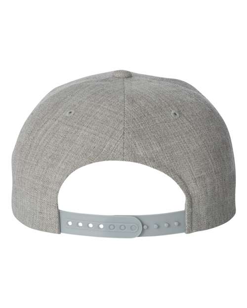 Yupoong 6089 Adult 6-Panel Structured Flat Visor ClassicSnapback #color_HEATHER GREY