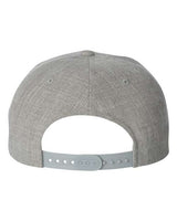 Yupoong 6089 Adult 6-Panel Structured Flat Visor ClassicSnapback #color_HEATHER GREY