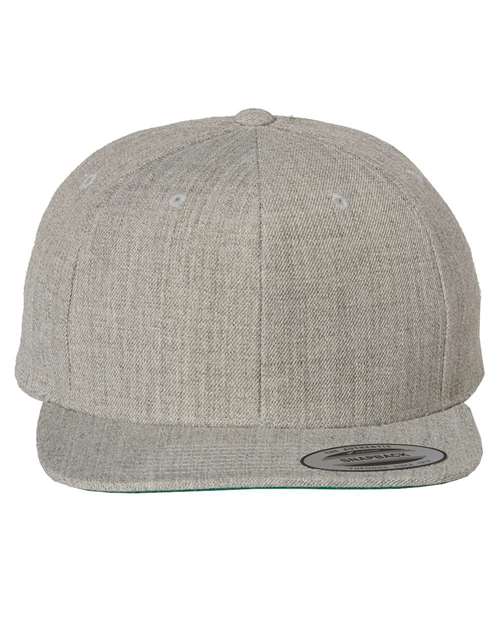 Yupoong 6089 Adult 6-Panel Structured Flat Visor ClassicSnapback #color_HEATHER GREY