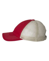 Valucap 3100 Contrast-Stitch Mesh-Back Cap #color_Red/ Stone