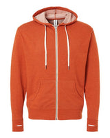 Independent Trading Co. PRM90HTZ Heathered French Terry Full-Zip Hooded Sweatshirt #color_Burnt Orange Heather