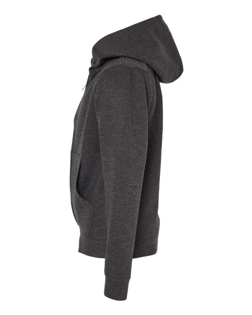 Independent Trading Co. SS4001YZ Youth Midweight Full-Zip Hooded Sweatshirt #color_Charcoal Heather