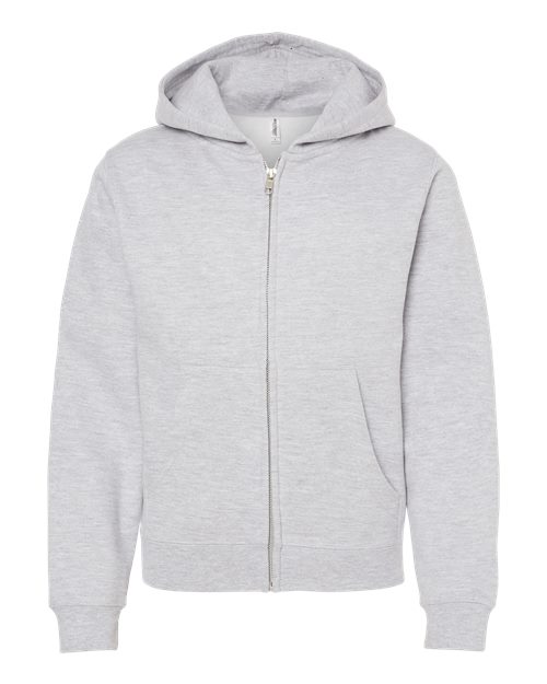 Independent Trading Co. SS4001YZ Youth Midweight Full-Zip Hooded Sweatshirt #color_Grey Heather