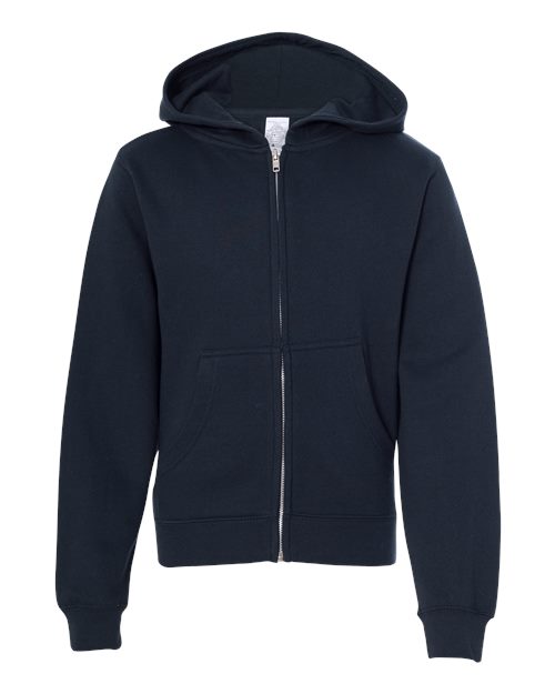 Independent Trading Co. SS4001YZ Youth Midweight Full-Zip Hooded Sweatshirt #color_Navy