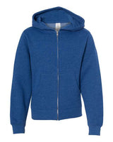 Independent Trading Co. SS4001YZ Youth Midweight Full-Zip Hooded Sweatshirt #color_Royal Heather