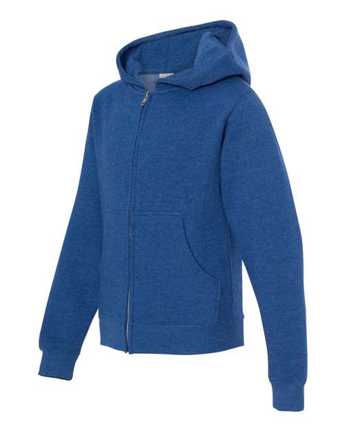Independent Trading Co. SS4001YZ Youth Midweight Full-Zip Hooded Sweatshirt #color_Royal Heather