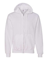 Jerzees 4999 Adult Super Sweats NuBlend Fleece Full-Zip Hooded Sweatshirt #color_WHITE