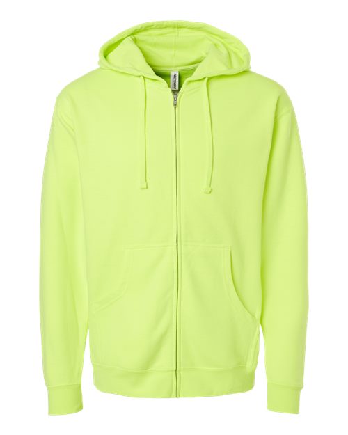Independent Trading Co. SS4500Z Midweight Full-Zip Hooded Sweatshirt #color_Safety Yellow