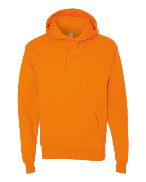 Hanes P170 Unisex Ecosmart 50/50 Pullover Hooded Sweatshirt #color_SAFETY ORANGE
