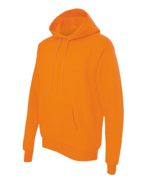 Hanes P170 Unisex Ecosmart 50/50 Pullover Hooded Sweatshirt #color_SAFETY ORANGE