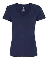 Hanes S04V Ladies' Nano-T V-Neck T-Shirt #color_NAVY