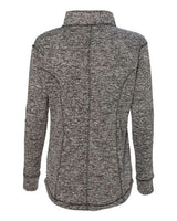 J America JA8617 Ladies' Cosmic Fleece Quarter-Zip #color_CHAR/ FIRE CORAL