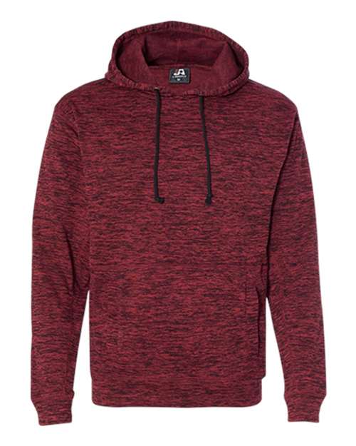 J America JA8613 Adult Cosmic Poly Fleece Hooded Sweatshirt #color_RED FLECK