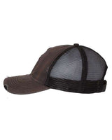 Valucap 3150 Bounty Dirty-Washed Mesh-Back Cap #color_Charcoal/ Black
