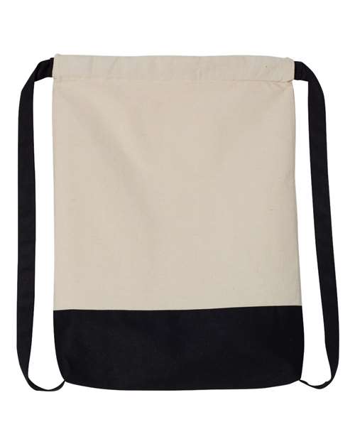 Liberty Bags 8876 Cape Cod Cotton Drawstring Backpack #color_NATURAL/ BLACK