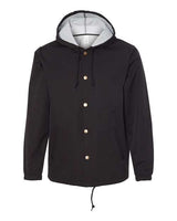 Independent Trading Co. EXP95NB Water-Resistant Hooded Windbreaker #color_Black