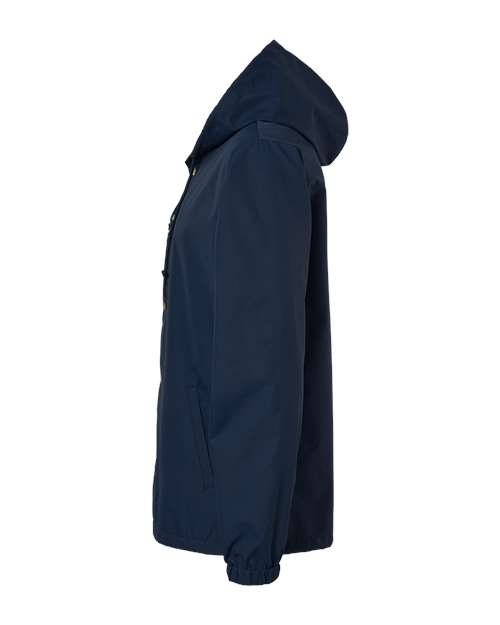 Independent Trading Co. EXP95NB Water-Resistant Hooded Windbreaker #color_Classic Navy