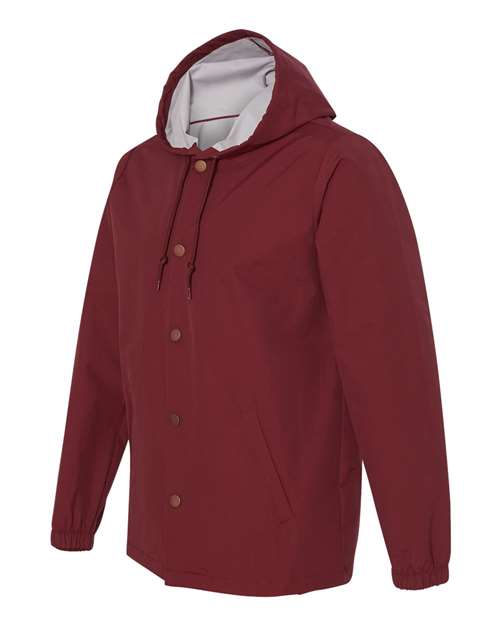 Independent Trading Co. EXP95NB Water-Resistant Hooded Windbreaker #color_Cardinal