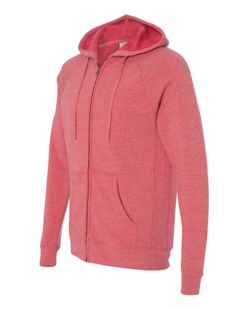 Independent Trading Co. PRM33SBZ Special Blend Raglan Full-Zip Hooded Sweatshirt #color_Pomegranate