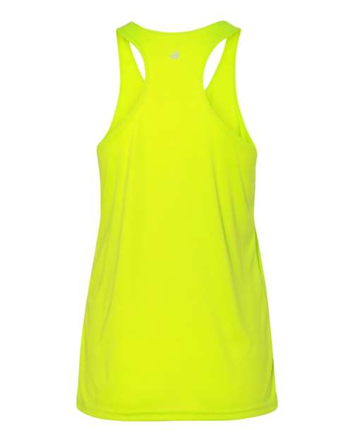 Badger 4166 Women’s B-Core Racerback Tank Top #color_Safety Yellow