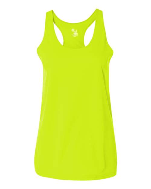 Badger 4166 Women’s B-Core Racerback Tank Top #color_Safety Yellow