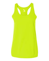 Badger 4166 Women’s B-Core Racerback Tank Top #color_Safety Yellow