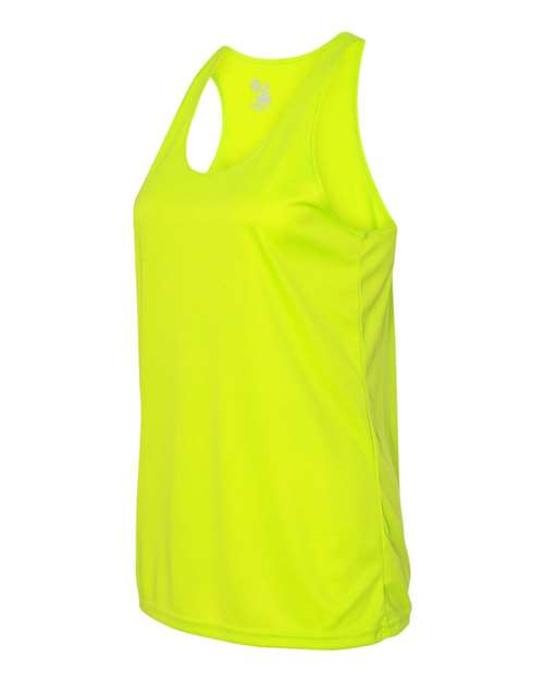 Badger 4166 Women’s B-Core Racerback Tank Top #color_Safety Yellow