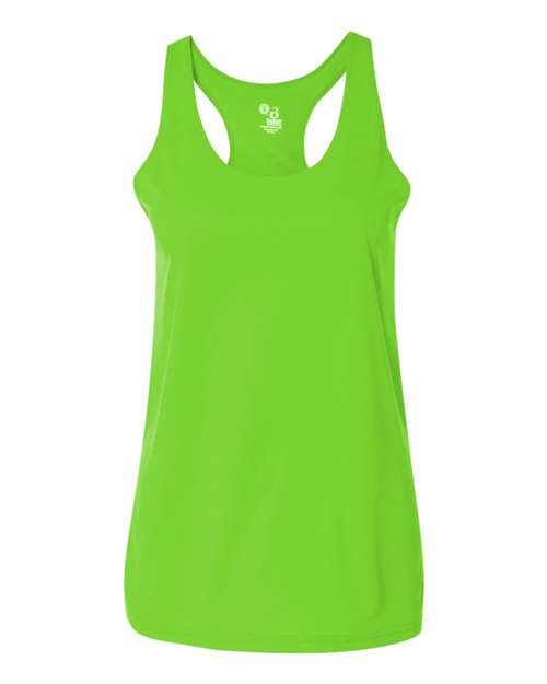 Badger 4166 Women’s B-Core Racerback Tank Top #color_Lime