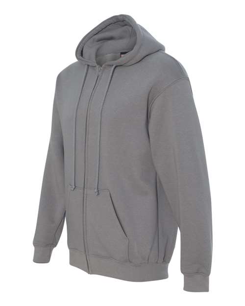 Bayside BA900 Adult  9.5oz., 80% cotton/20% polyester Full-Zip Hooded Sweatshirt #color_CHARCOAL