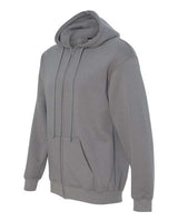 Bayside BA900 Adult  9.5oz., 80% cotton/20% polyester Full-Zip Hooded Sweatshirt #color_CHARCOAL